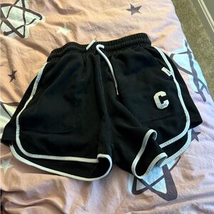 Black Athletic Shorts with White Trim